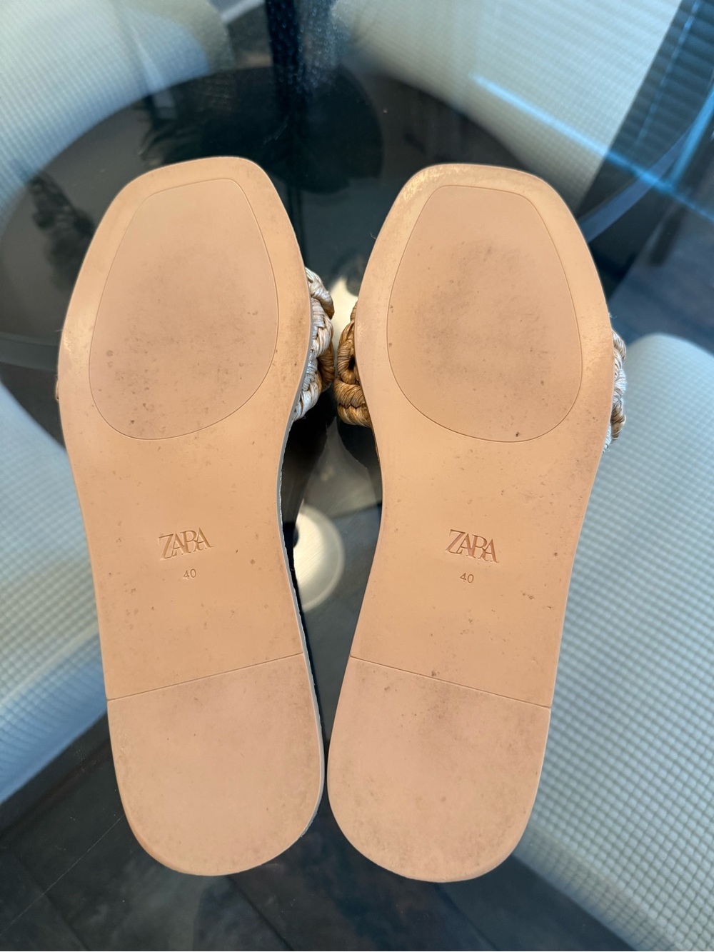 Zara Braided Slide Sandals in Tan - Picture 2 of 2